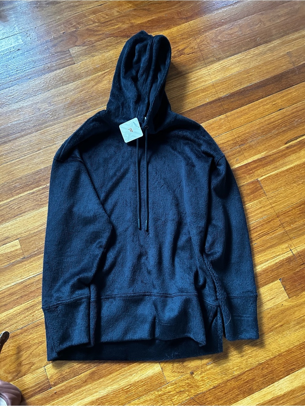Fabletics Black Hooded velour Pullover